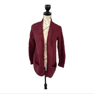 Hippie Rose Deep Burgundy Oversized Cardigan
